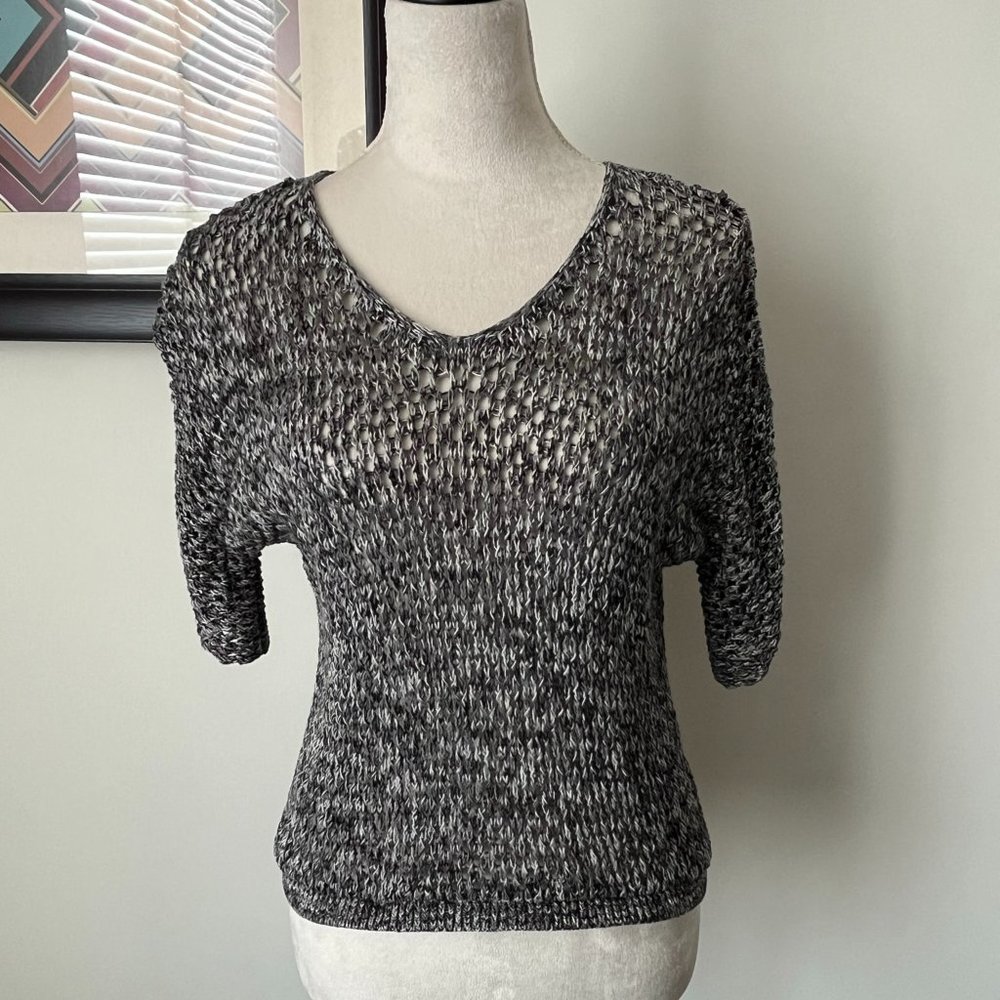 Mossimo Black & White Open Weave Sweater XS